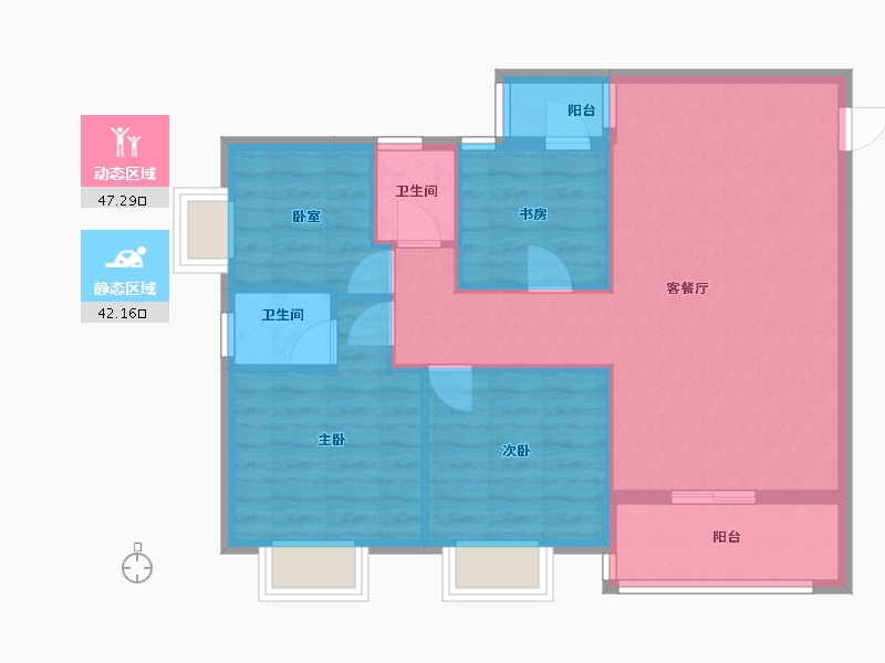 广西壮族自治区-南宁市-江湾尊府-89.00-户型库-动静分区