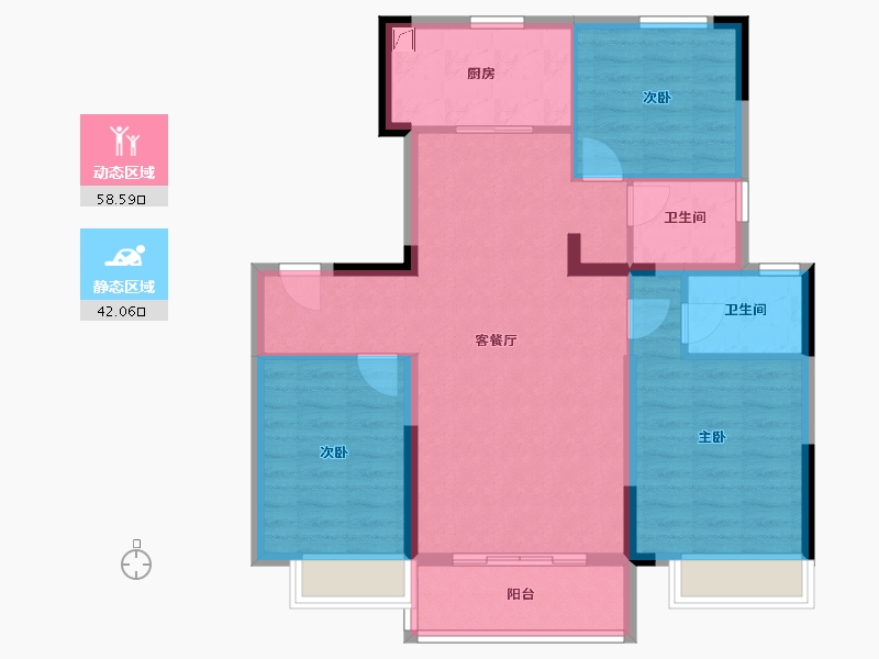 河北省-沧州市-碧桂园樾江山-91.00-户型库-动静分区