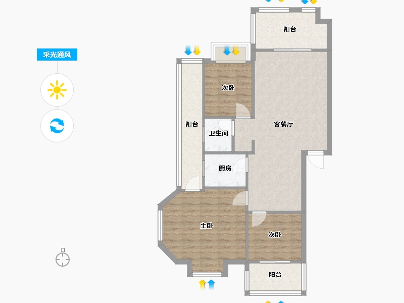 四川省-成都市-德坤竹韵坊-82.42-户型库-采光通风