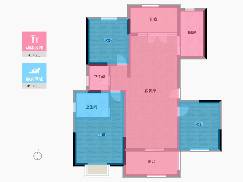 云南省-玉溪市-金湖佳园-110.00-户型库-动静分区