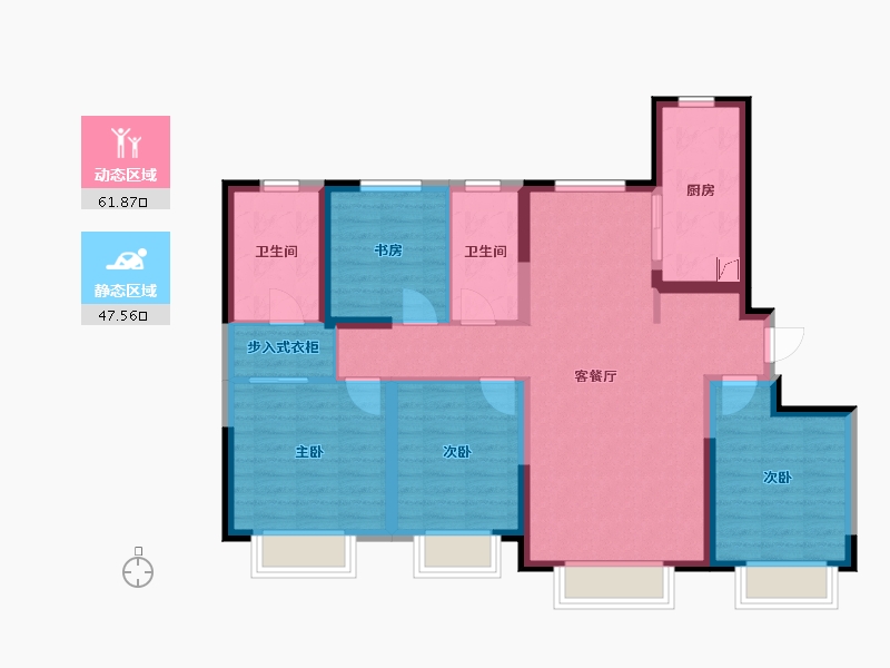 新疆维吾尔自治区-乌鲁木齐市-中海熙岸-98.00-户型库-动静分区