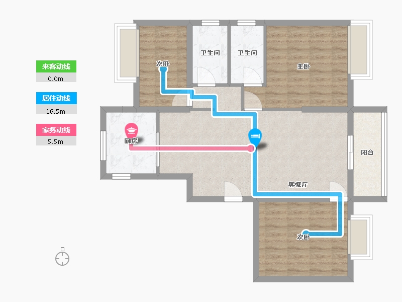 浙江省-湖州市-碧桂园剑桥郡-90.00-户型库-动静线