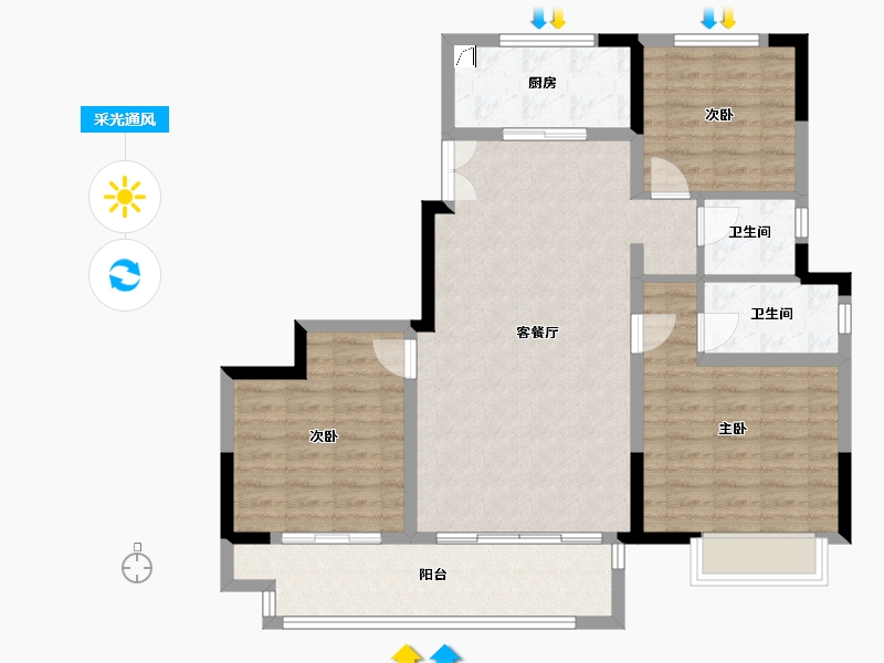 江苏省-常州市-香悦豪庭-97.00-户型库-采光通风