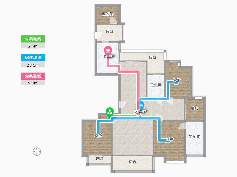 湖北省-武汉市-世茂锦绣长江-127.00-户型库-动静线