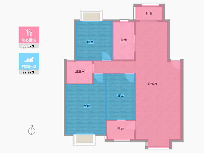 河南省-郑州市-鑫苑名城-115.00-户型库-动静分区