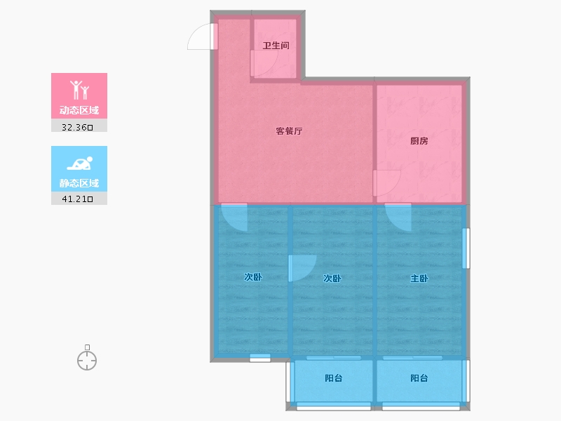 北京-北京市-和平街15区2号院-73.50-户型库-动静分区