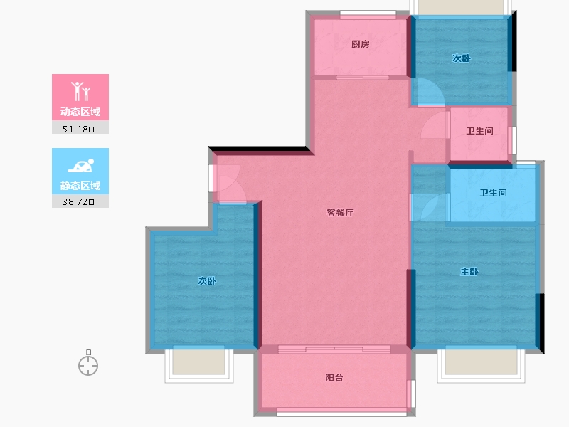 湖北省-黄冈市-国鼎华府-119.50-户型库-动静分区