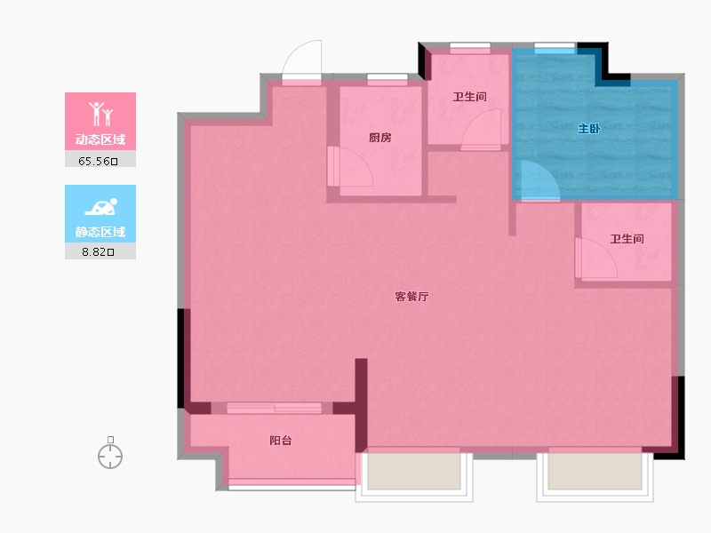 浙江省-台州市-君泰中央学府-78.00-户型库-动静分区