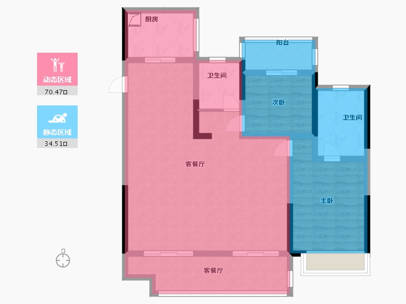 安徽省-滁州市-中央中置城市广场-93.50-户型库-动静分区