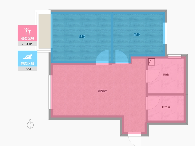 北京-北京市-诺德逸府-52.00-户型库-动静分区