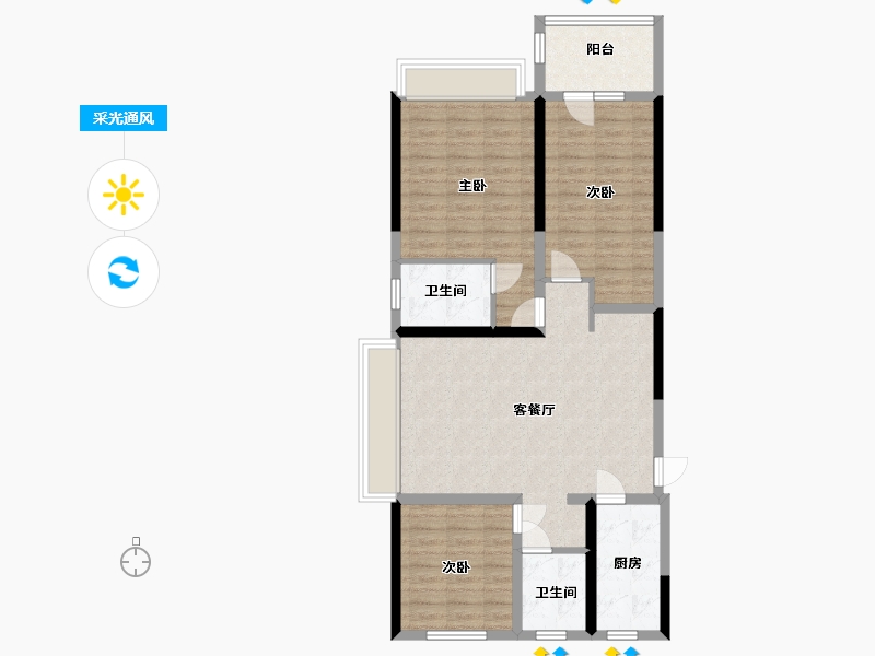 山东省-济宁市-龙城华府-91.00-户型库-采光通风