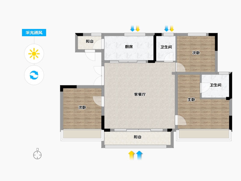 浙江省-杭州市-金隅森临澜府-112.00-户型库-采光通风