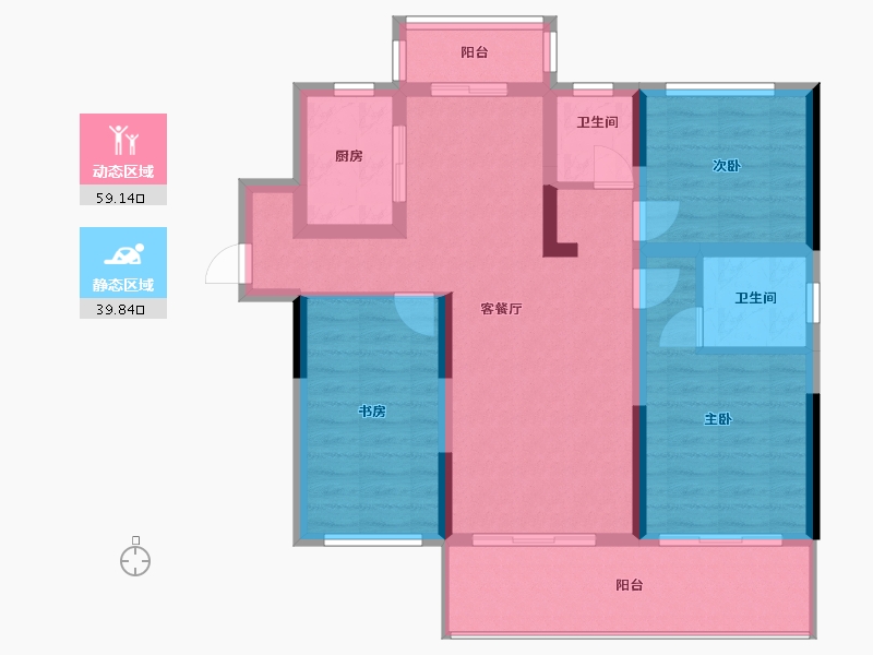 安徽省-阜阳市-丽丰时代城-88.00-户型库-动静分区