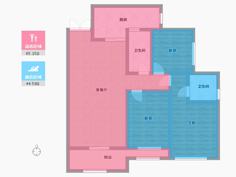 四川省-宜宾市-大院-85.00-户型库-动静分区