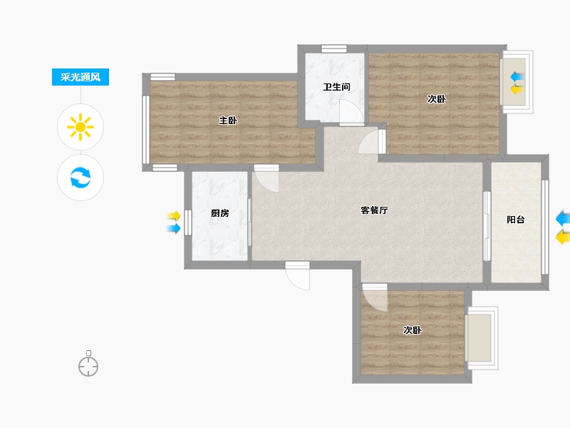 安徽省-合肥市-新城北宸紫郡-81.00-户型库-采光通风