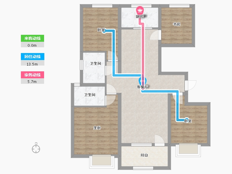 山东省-淄博市-名士华府-100.06-户型库-动静线