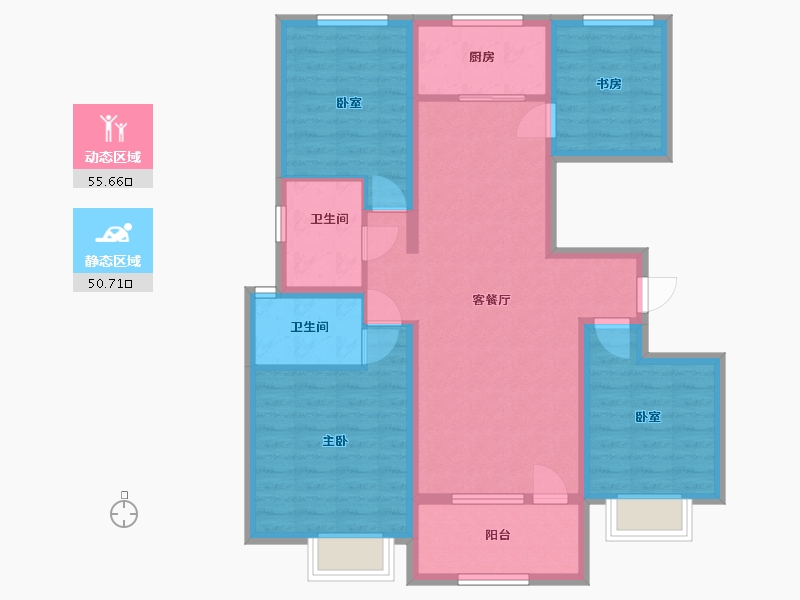 山东省-淄博市-名士华府-100.06-户型库-动静分区