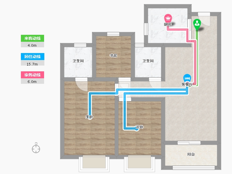 浙江省-杭州市-滨江君品名邸-89.00-户型库-动静线