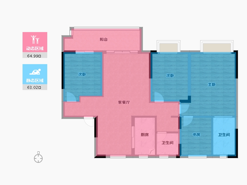 浙江省-宁波市-新力帝泊湾-115.00-户型库-动静分区