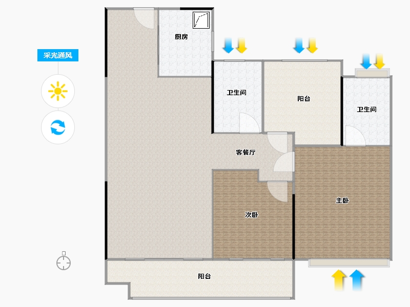 安徽省-滁州市-华侨城欢乐明湖-95.00-户型库-采光通风