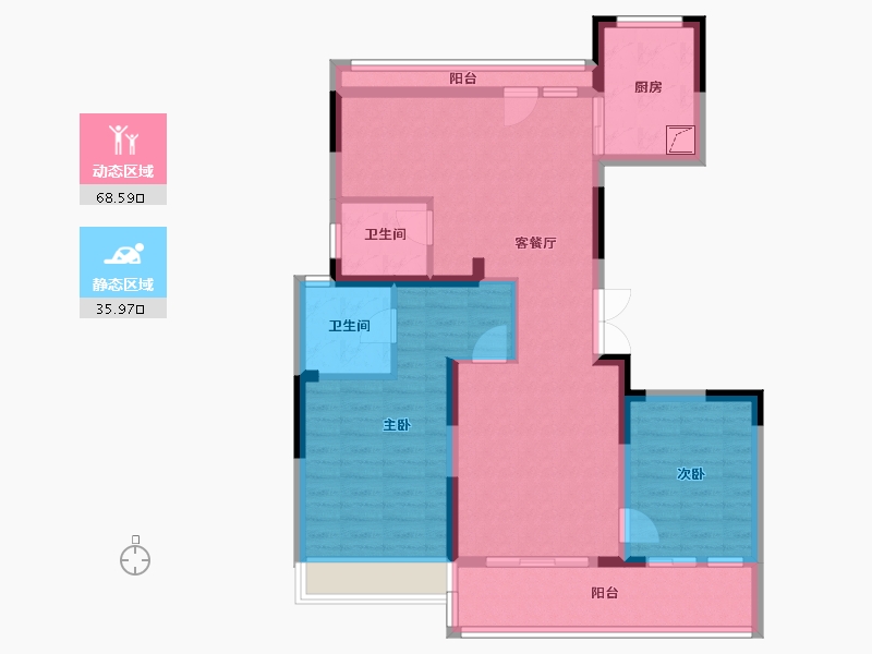 浙江省-嘉兴市-苏嘉明镜苑-100.00-户型库-动静分区