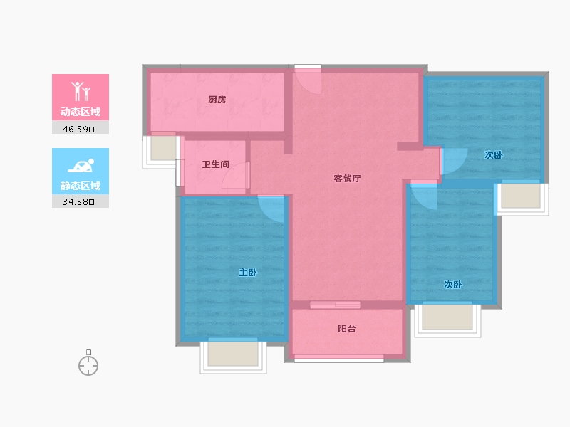 陕西省-西安市-中南青樾-78.00-户型库-动静分区