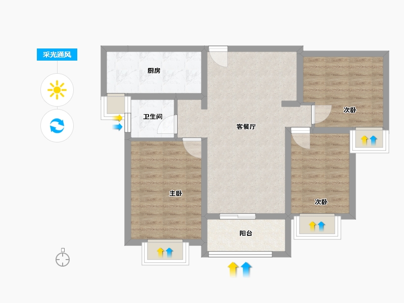 陕西省-西安市-中南青樾-78.00-户型库-采光通风