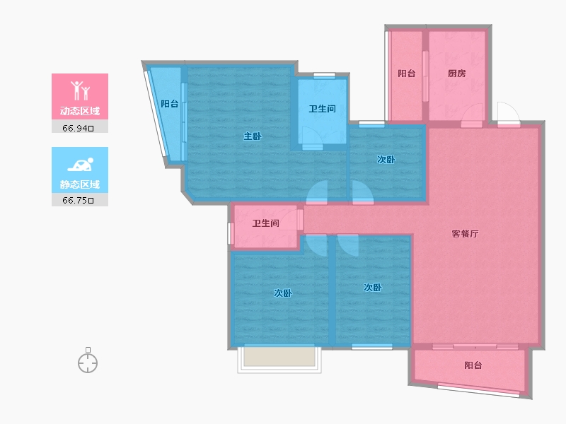 广西壮族自治区-南宁市-中房·翡翠园-120.00-户型库-动静分区