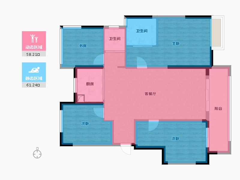 浙江省-嘉兴市-富力云庭雅居-126.00-户型库-动静分区