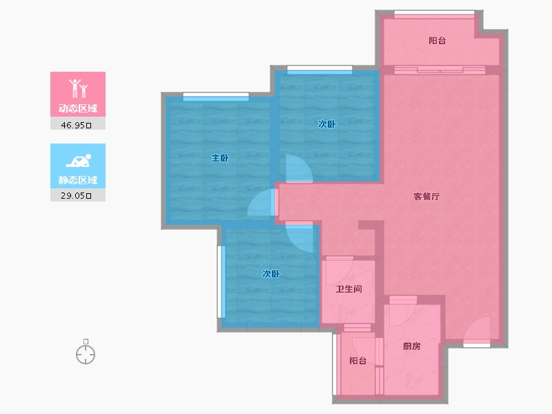 四川省-遂宁市-健坤华翔城-84.00-户型库-动静分区