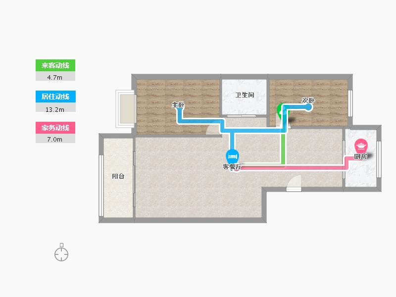 辽宁省-大连市-盛世闲庭静庭园-85.00-户型库-动静线