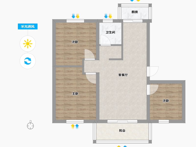 广东省-深圳市-招北小区-60.00-户型库-采光通风