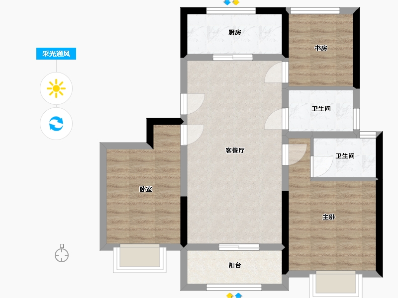 天津-天津市-意境雅居-78.00-户型库-采光通风