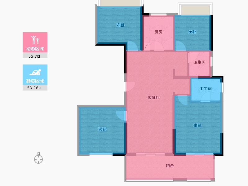 安徽省-阜阳市-华润阜阳中心-101.00-户型库-动静分区