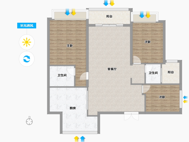 浙江省-丽水市-东春苑-120.00-户型库-采光通风