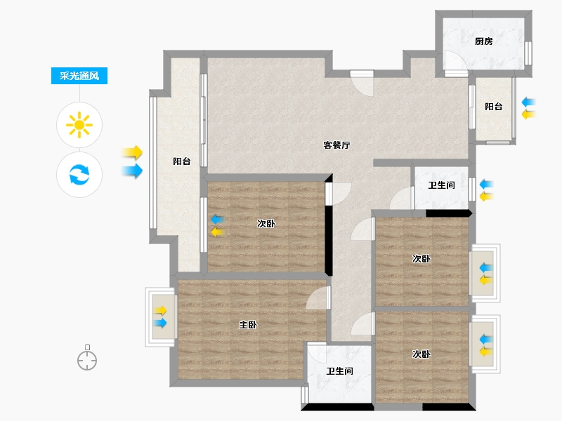 江西省-赣州市-崇义县财富广场-130.00-户型库-采光通风