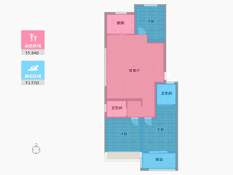 河南省-新乡市-高晟福润城C区-96.00-户型库-动静分区