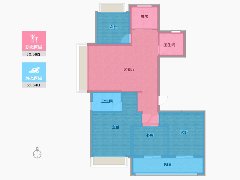 江苏省-扬州市-绿地健康城-108.00-户型库-动静分区