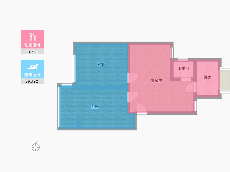 湖北省-黄石市-铜花小区-65.00-户型库-动静分区