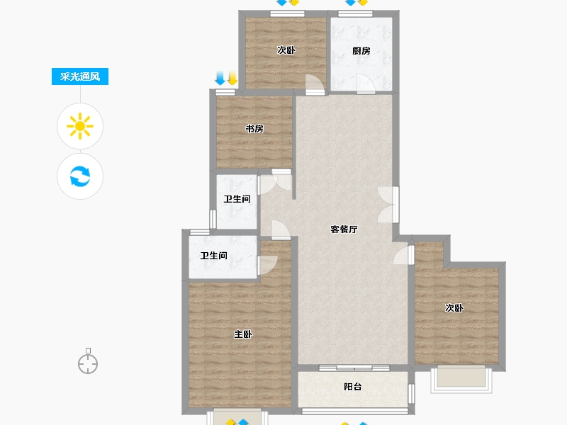 江苏省-连云港市-金鹰秋枫苑-117.00-户型库-采光通风