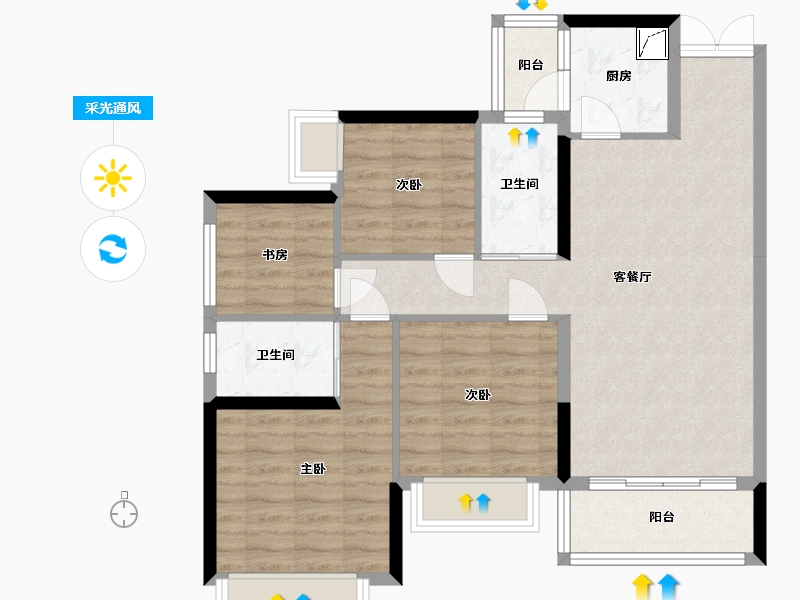 湖南省-张家界市-宁邦广场-98.00-户型库-采光通风