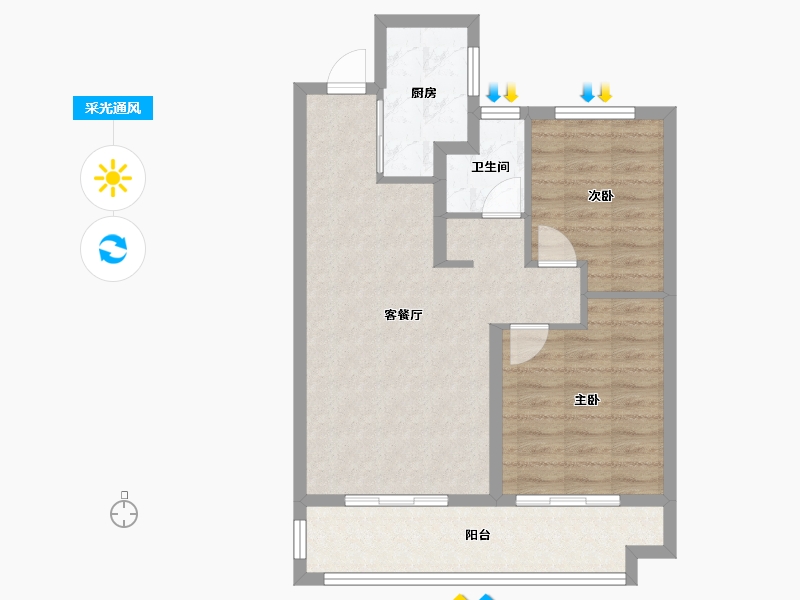 河南省-商丘市-正弘悦府-76.00-户型库-采光通风