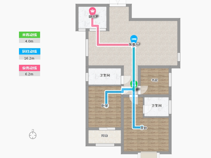 陕西省-宝鸡市-明星佳苑-90.00-户型库-动静线