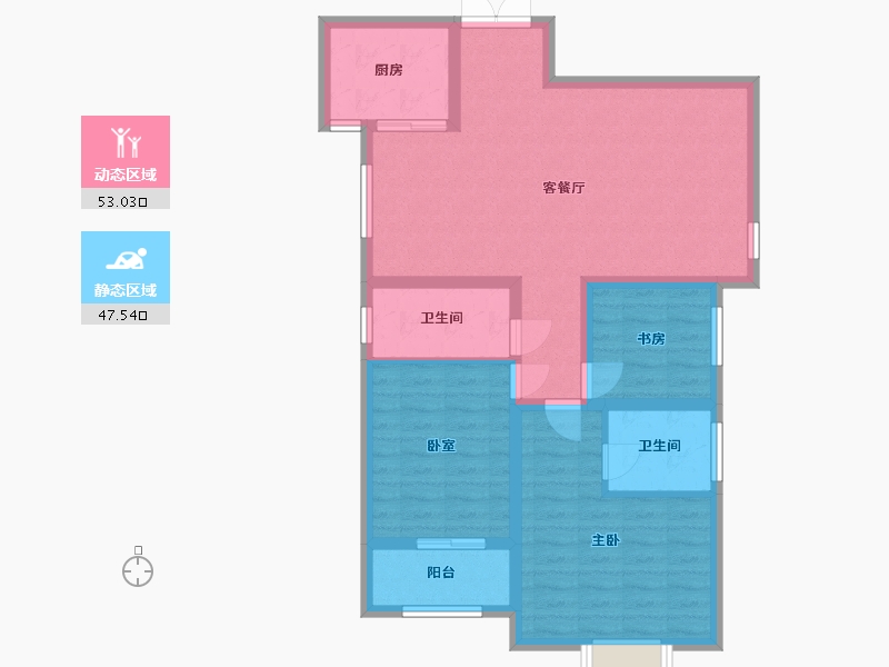 陕西省-宝鸡市-明星佳苑-90.00-户型库-动静分区