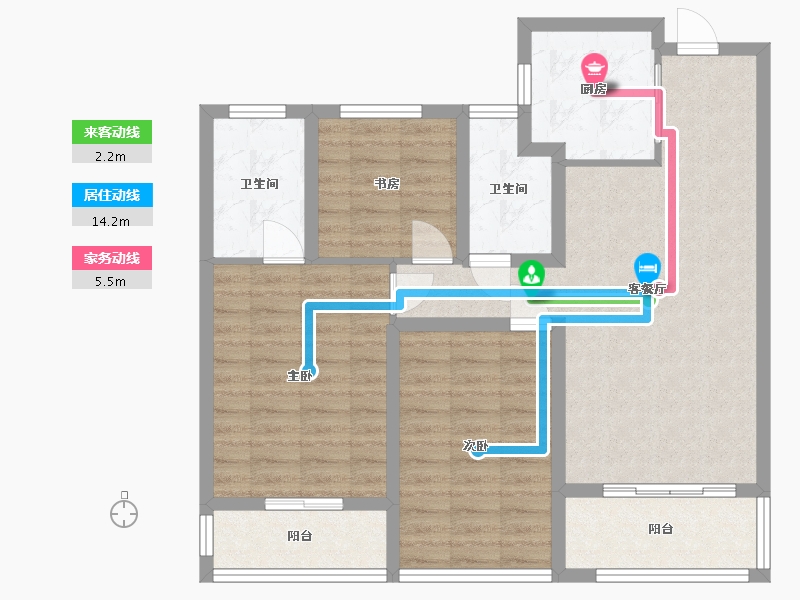 浙江省-杭州市-滨汇之都-98.00-户型库-动静线