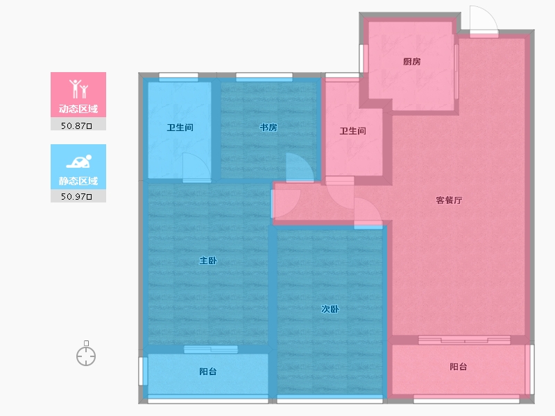 浙江省-杭州市-滨汇之都-98.00-户型库-动静分区