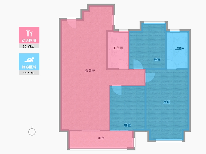 江西省-赣州市-龙湖佳兴紫云台-89.00-户型库-动静分区