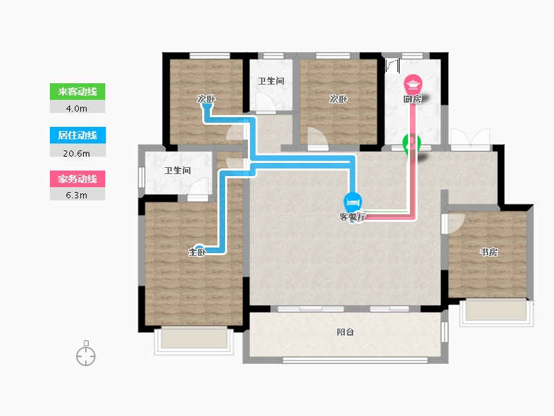 陕西省-西安市-奥园誉府-123.00-户型库-动静线