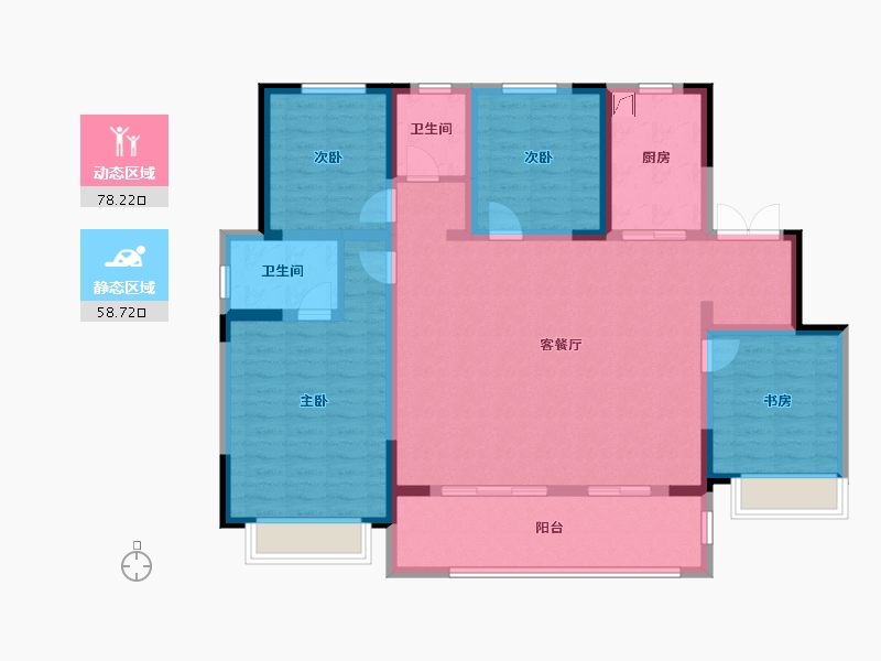 陕西省-西安市-奥园誉府-123.00-户型库-动静分区