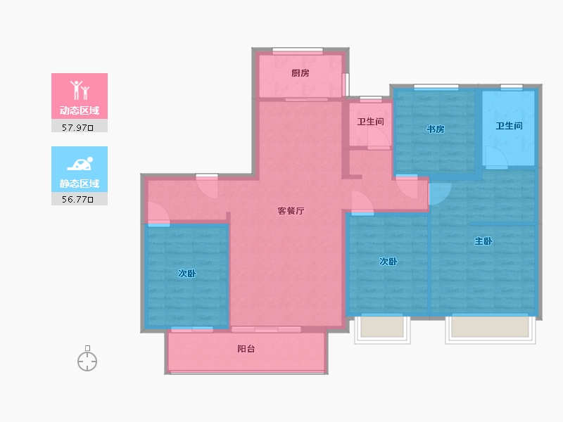 陕西省-渭南市-蒲城龙记观园-46.20-户型库-动静分区